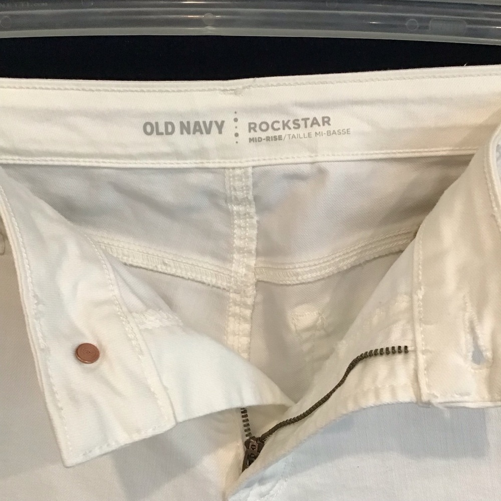 Old Navy White Rockstar Jeans Size 14 Long - Picture 3 of 9